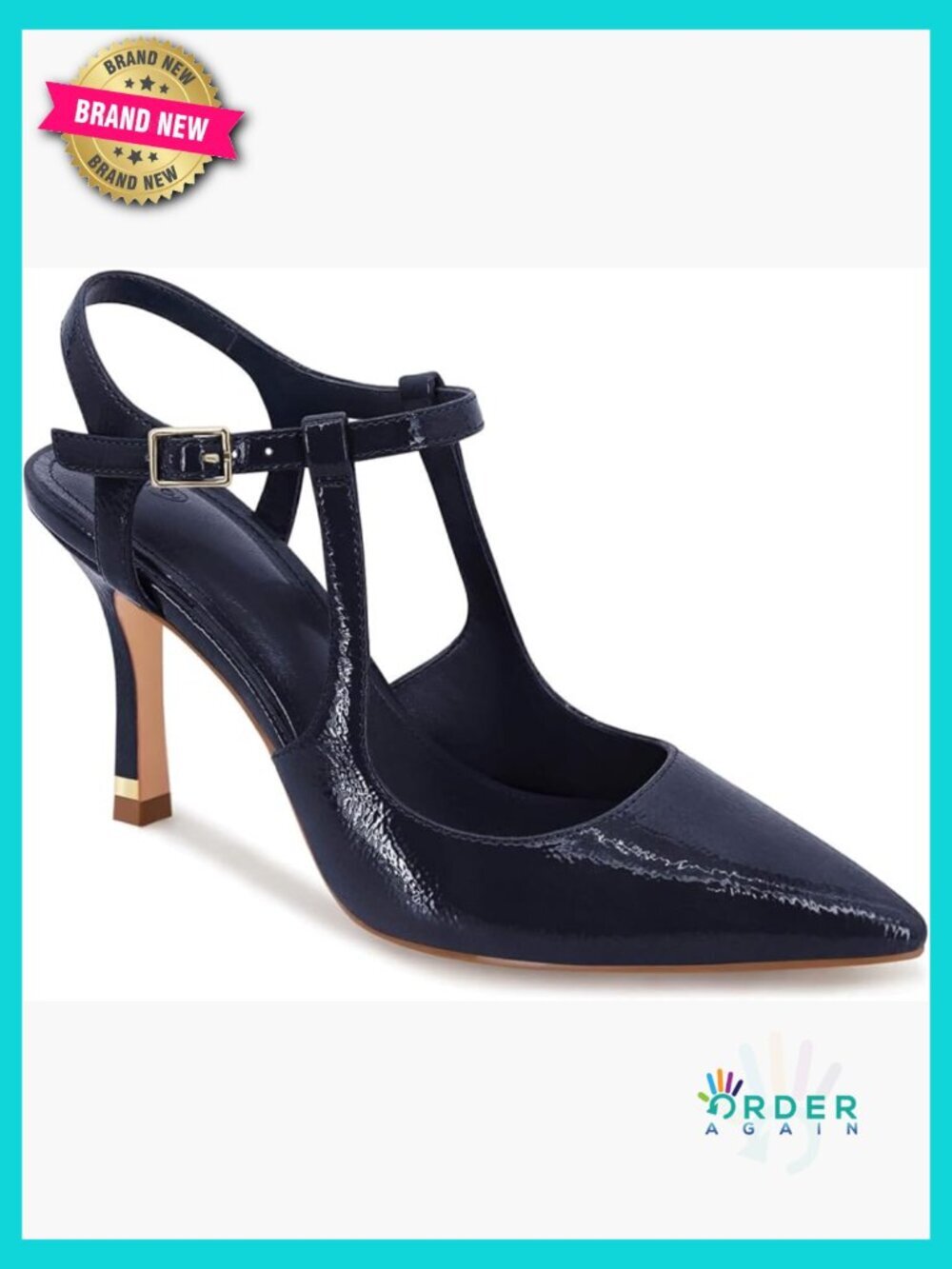 Stiletto Heels Pointed Toe Ankle Strap Patent Leather Pumps Office Wedding Shoes